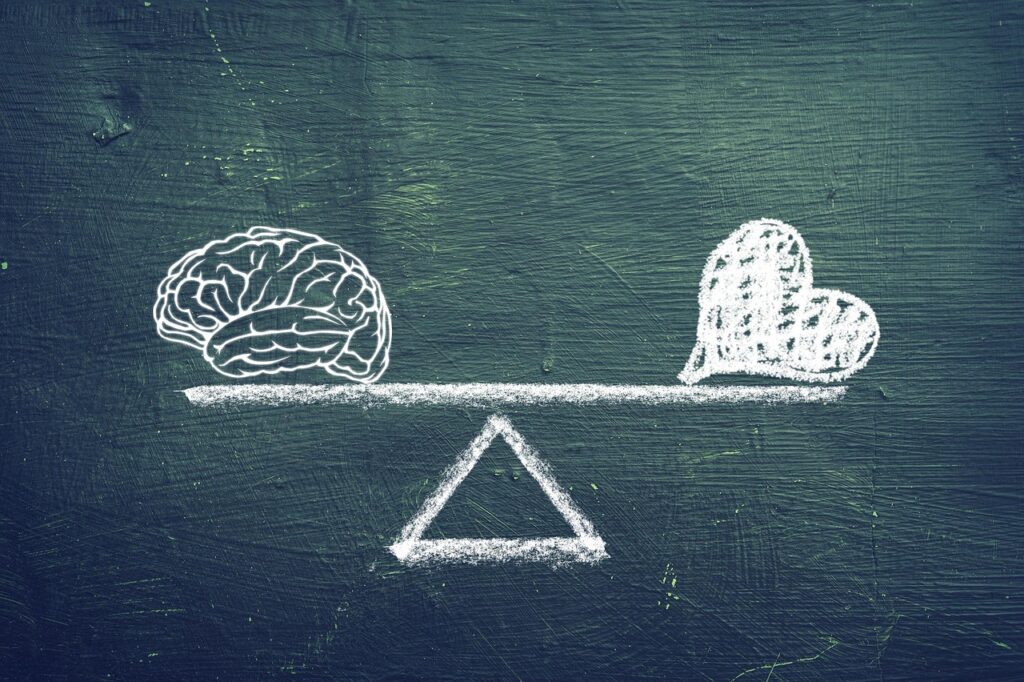 brain, heart, scale, blackboard, emotions, thinking, psychology, balance, choice, brain, brain, brain, brain, brain, blackboard, psychology, psychology
